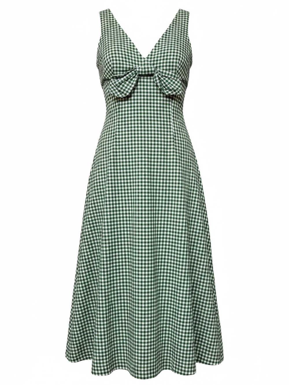 Kate Spade Green Gingham Midi Dress NWOT Size 6 - Picture 1 of 9